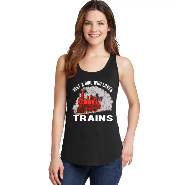 Just A Girl Who Loves Trains Ladies Essential Tank