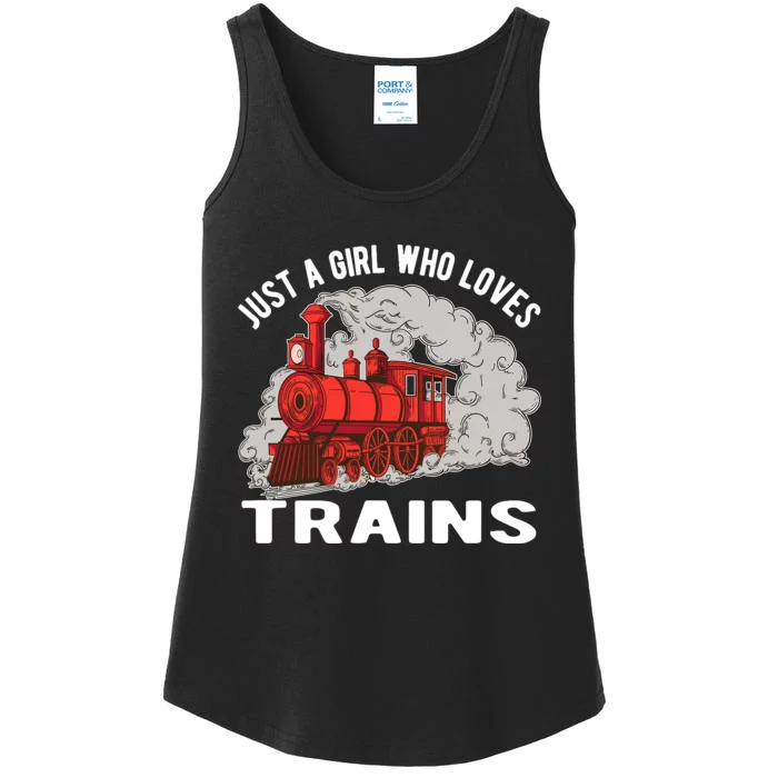 Just A Girl Who Loves Trains Ladies Essential Tank