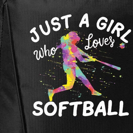 Just A Girl Who Loves Softball City Backpack