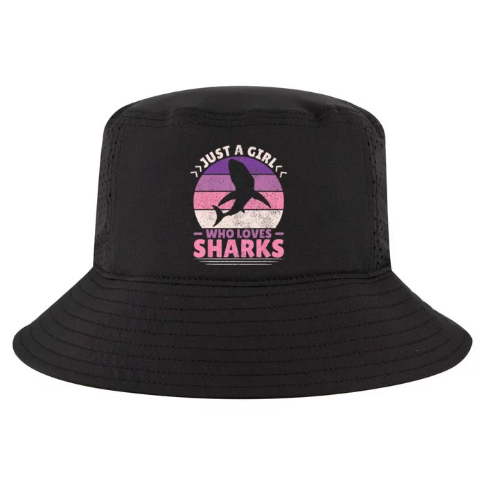 Just A Girl Who Loves Sharks Lover Shark Stuff Funny Shark Cool Comfort Performance Bucket Hat