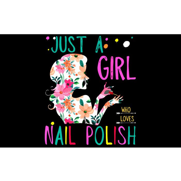 Just A Girl Who Loves Nail Polish Tropical Watercolor Floral Bumper Sticker