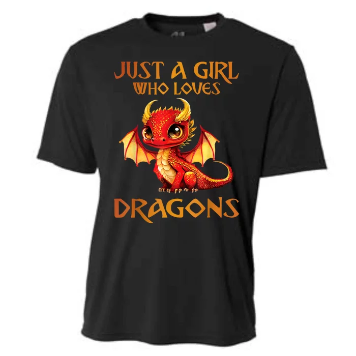 Just A Girl Who Loves Dragons Cooling Performance Crew T-Shirt