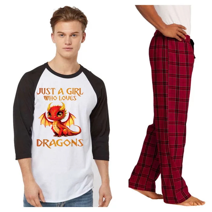 Just A Girl Who Loves Dragons Raglan Sleeve Pajama Set