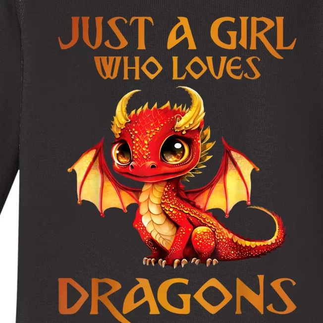 Just A Girl Who Loves Dragons Baby Long Sleeve Bodysuit