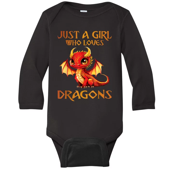 Just A Girl Who Loves Dragons Baby Long Sleeve Bodysuit