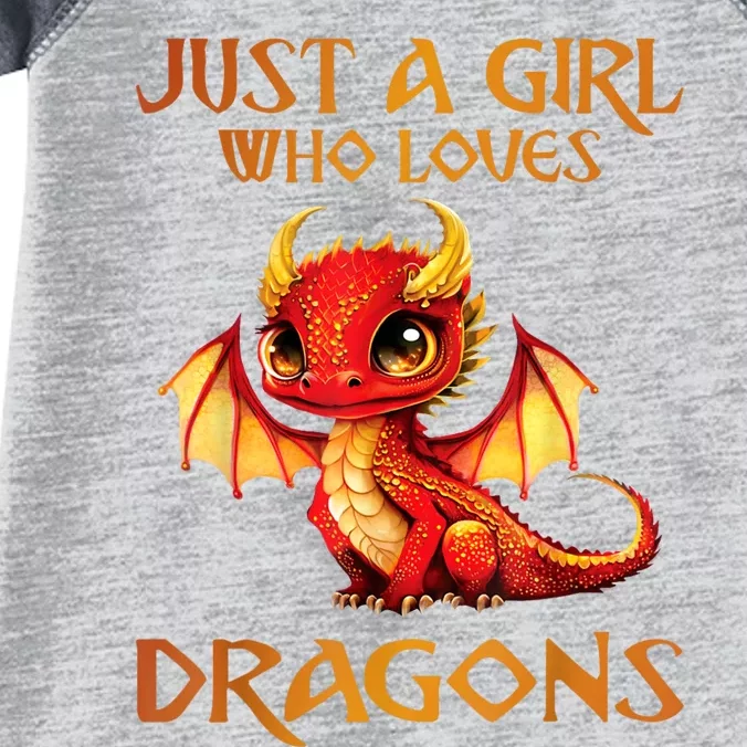 Just A Girl Who Loves Dragons Infant Baby Jersey Bodysuit