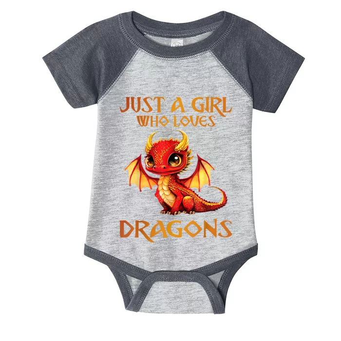 Just A Girl Who Loves Dragons Infant Baby Jersey Bodysuit