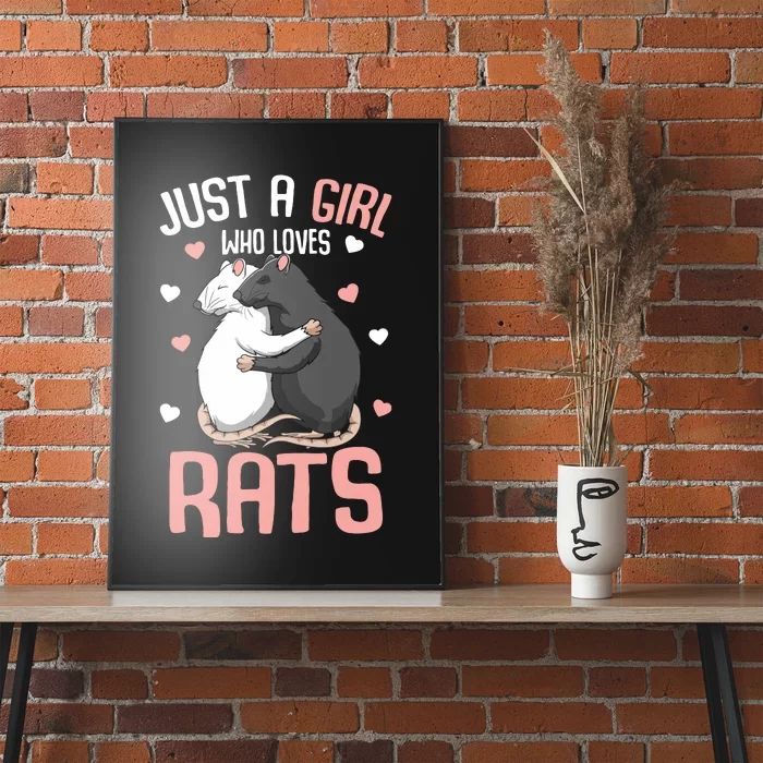 Just A Girl Who Loves Rats Girl Women Rat Lover Poster