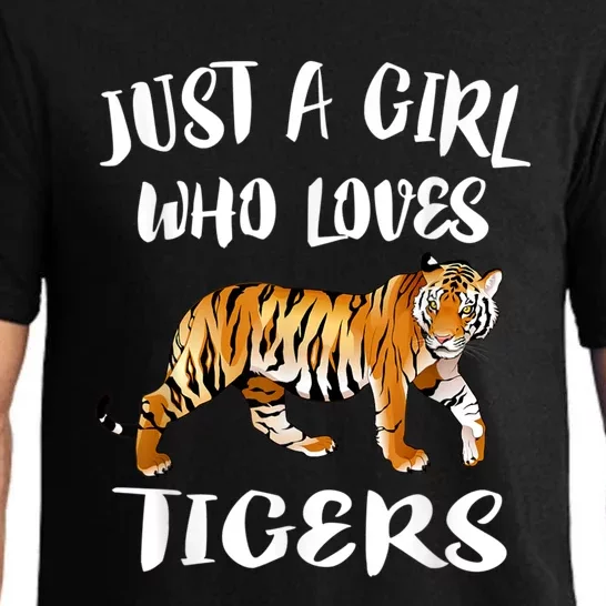 Just A Girl Who Loves Tigers Tiger Animal Lover Gift Pajama Set