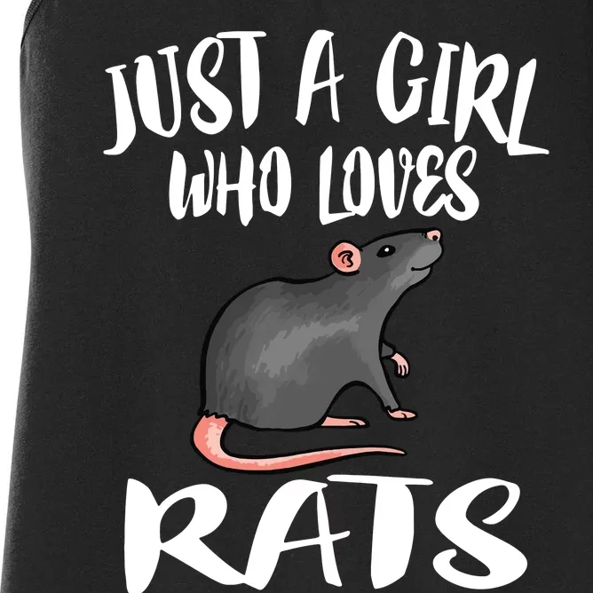 Just A Girl Who Loves Rats Owner Lover Gift Women's Racerback Tank