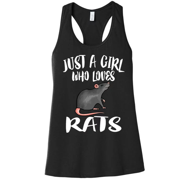 Just A Girl Who Loves Rats Owner Lover Gift Women's Racerback Tank