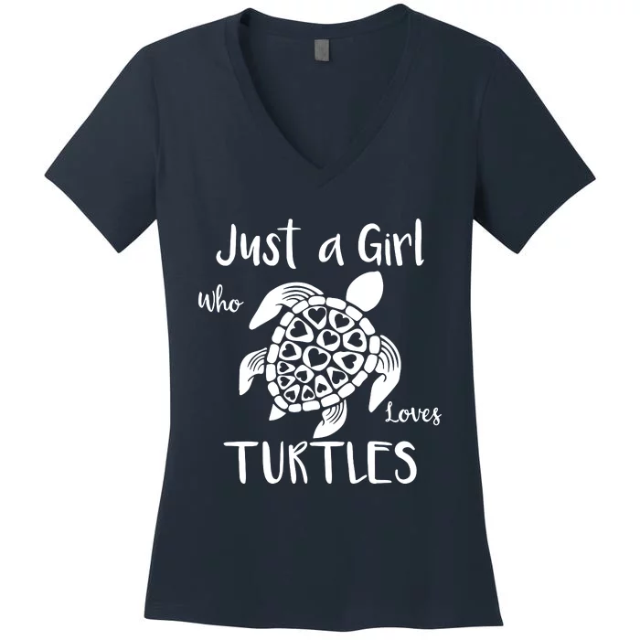 Just A Girl Who Loves Turtles Women's V-Neck T-Shirt