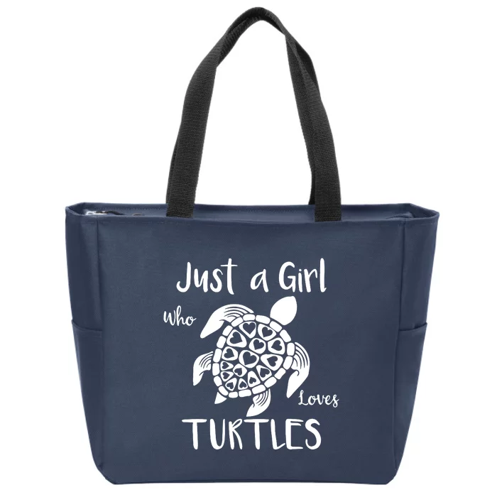 Just A Girl Who Loves Turtles Zip Tote Bag