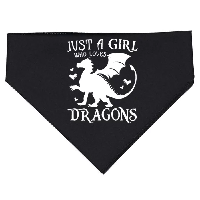 Just A Girl Who Loves Dragons USA-Made Doggie Bandana