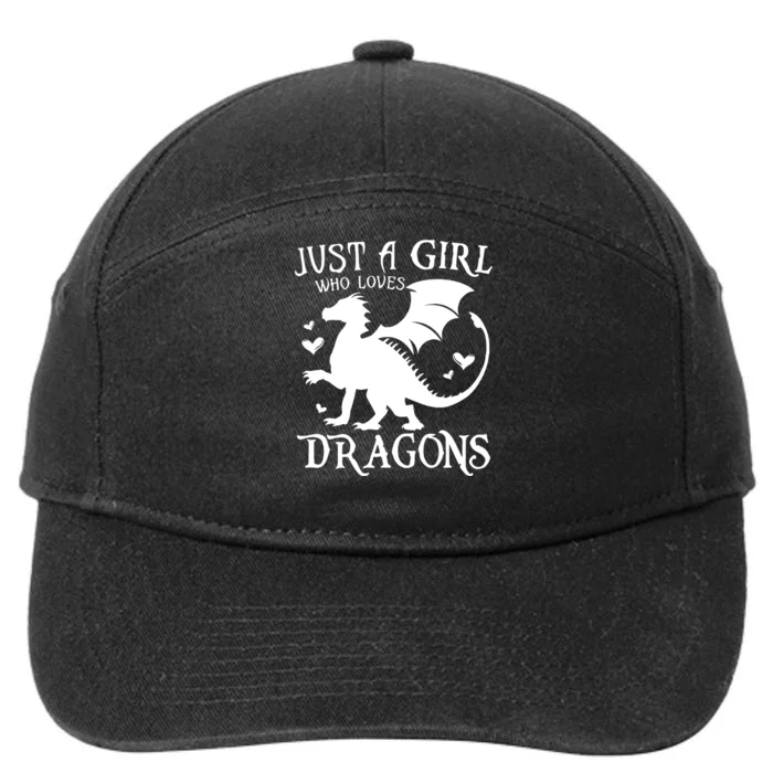 Just A Girl Who Loves Dragons 7-Panel Snapback Hat