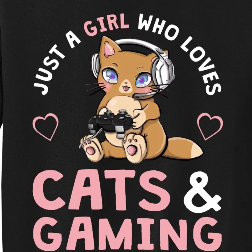 Just A Girl Who Loves Cats And Gaming Cute Gamer Cat Sweatshirt