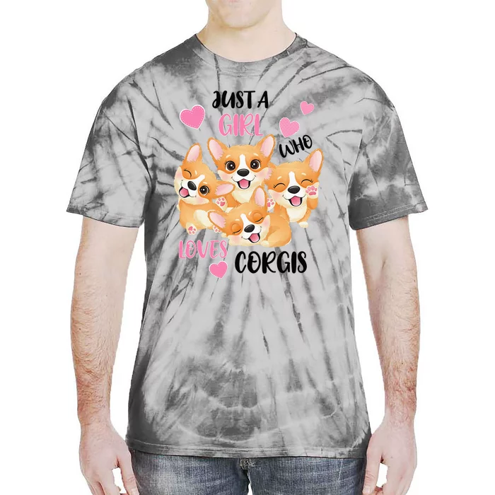 Just A Girl Who Loves Corgis Tie-Dye T-Shirt