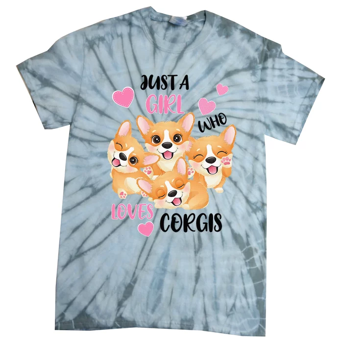 Just A Girl Who Loves Corgis Tie-Dye T-Shirt