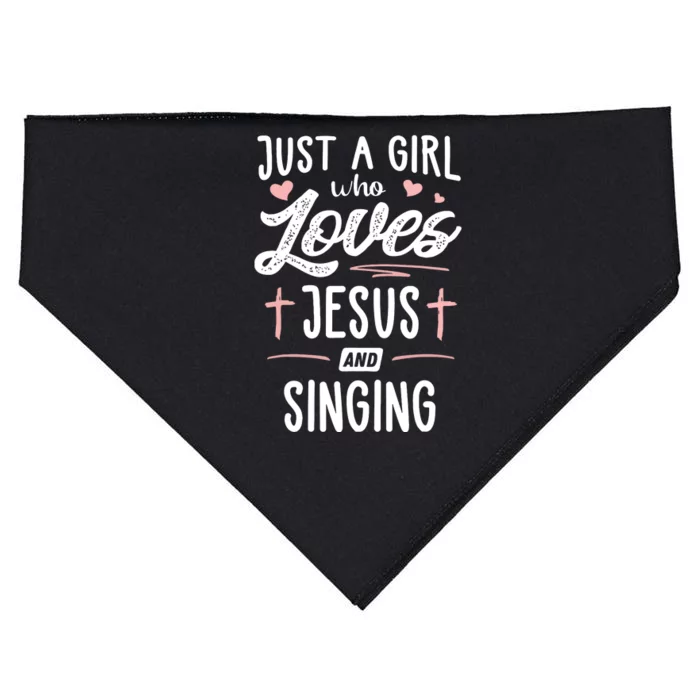 Just A Girl Who Loves Jesus And Singing Gift Women USA-Made Doggie Bandana