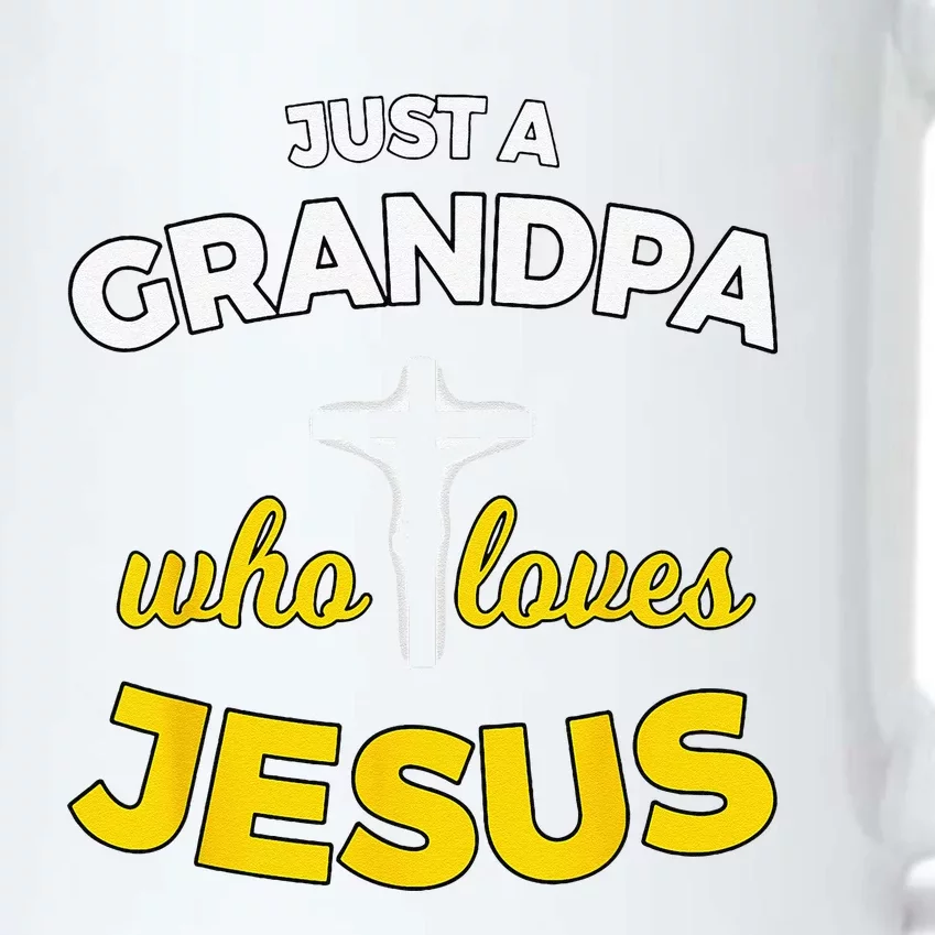 Just A Grandpa Who Loves Jesus Christian Faith Gift Black Color Changing Mug