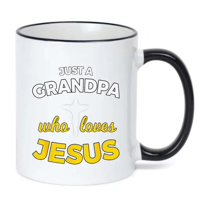 Just A Grandpa Who Loves Jesus Christian Faith Gift Black Color Changing Mug