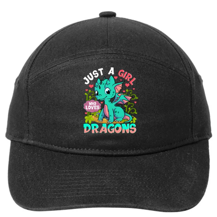 Just A Girl Who Loves Dragons 7-Panel Snapback Hat