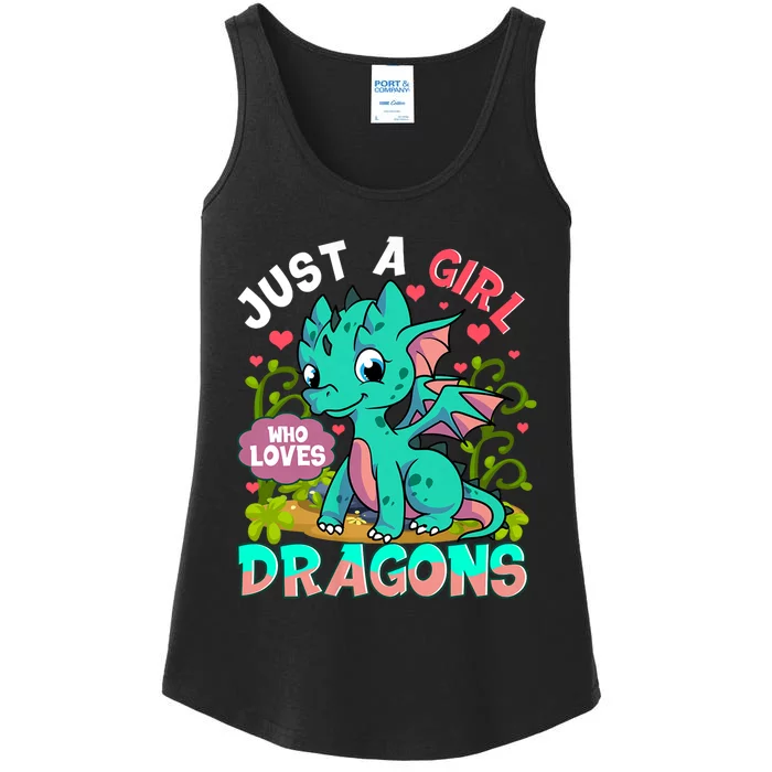 Just A Girl Who Loves Dragons Ladies Essential Tank