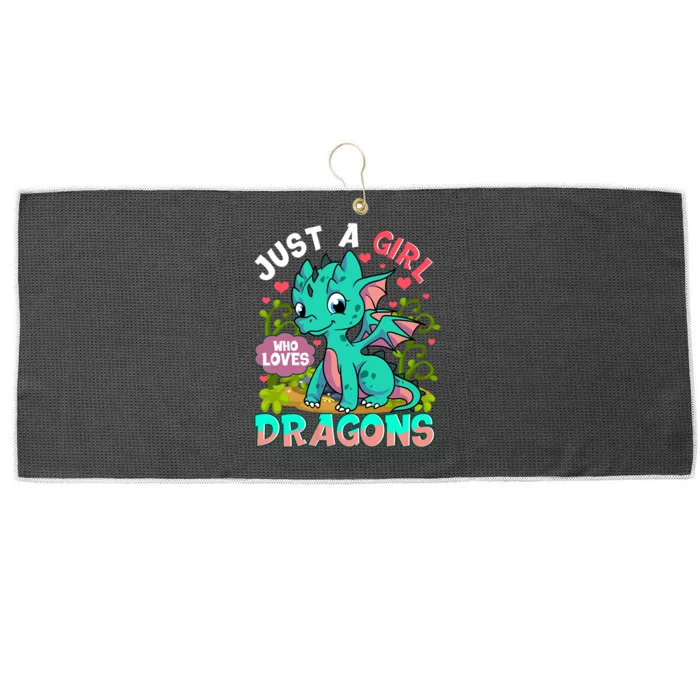 Just A Girl Who Loves Dragons Large Microfiber Waffle Golf Towel