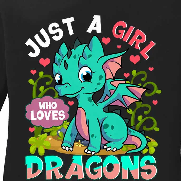 Just A Girl Who Loves Dragons Ladies Long Sleeve Shirt