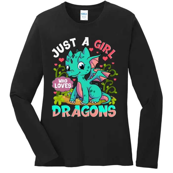 Just A Girl Who Loves Dragons Ladies Long Sleeve Shirt