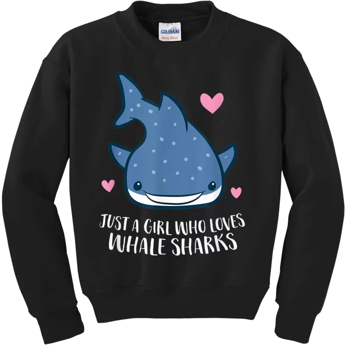 Just A Girl Who Loves Whale Sharks Cute Whale Shark Kids Sweatshirt