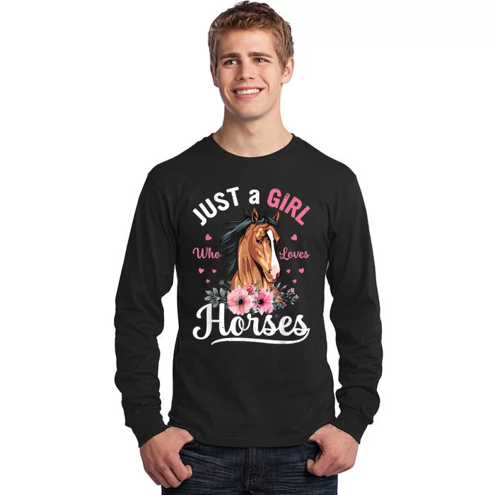 Just A Girl Who Loves Horses Tall Long Sleeve T-Shirt