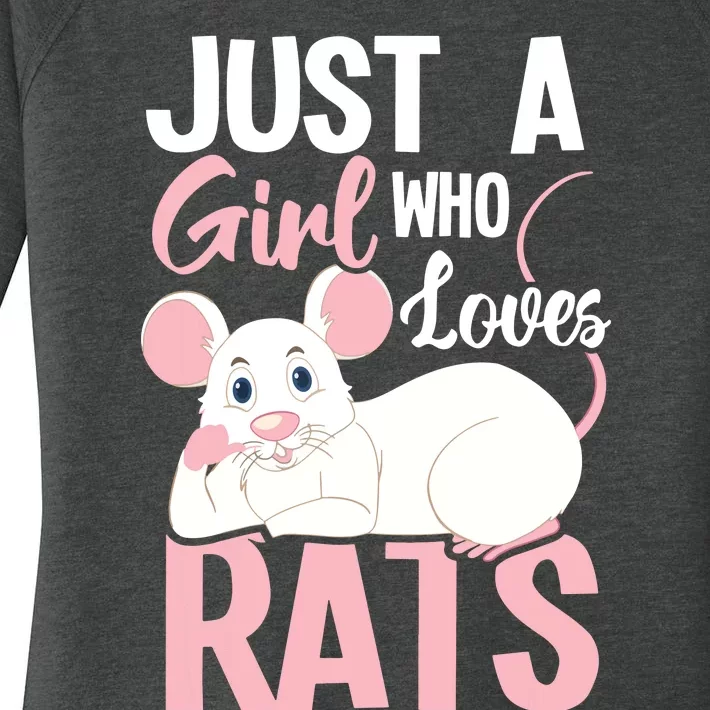 Just A Girl Who Loves Rats Rat Whisperer Rodent Lover Women's Perfect Tri Tunic Long Sleeve Shirt