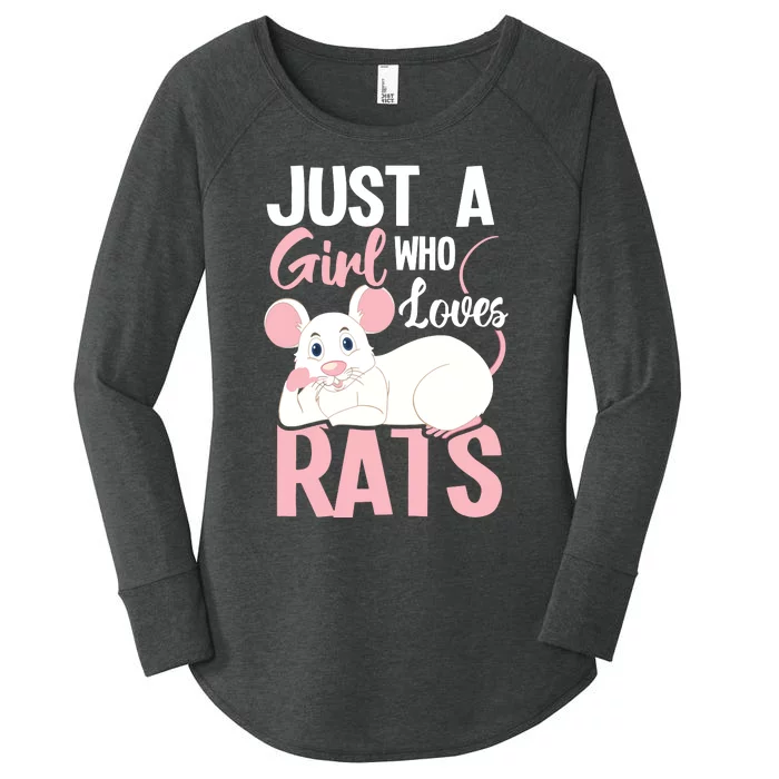 Just A Girl Who Loves Rats Rat Whisperer Rodent Lover Women's Perfect Tri Tunic Long Sleeve Shirt