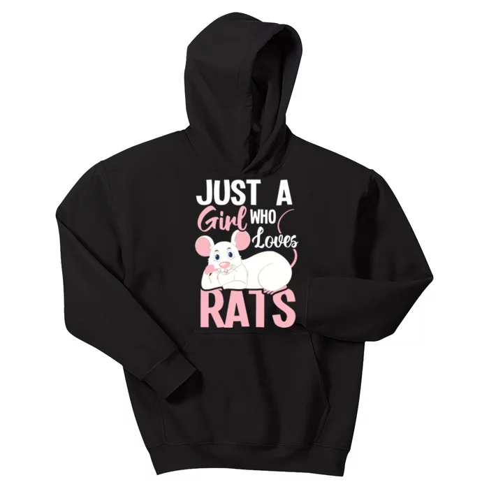 Just A Girl Who Loves Rats Rat Whisperer Rodent Lover Kids Hoodie