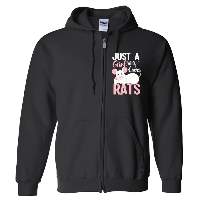 Just A Girl Who Loves Rats Rat Whisperer Rodent Lover Full Zip Hoodie