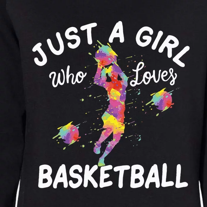 Just A Girl Who Loves Basketball Womens California Wash Sweatshirt