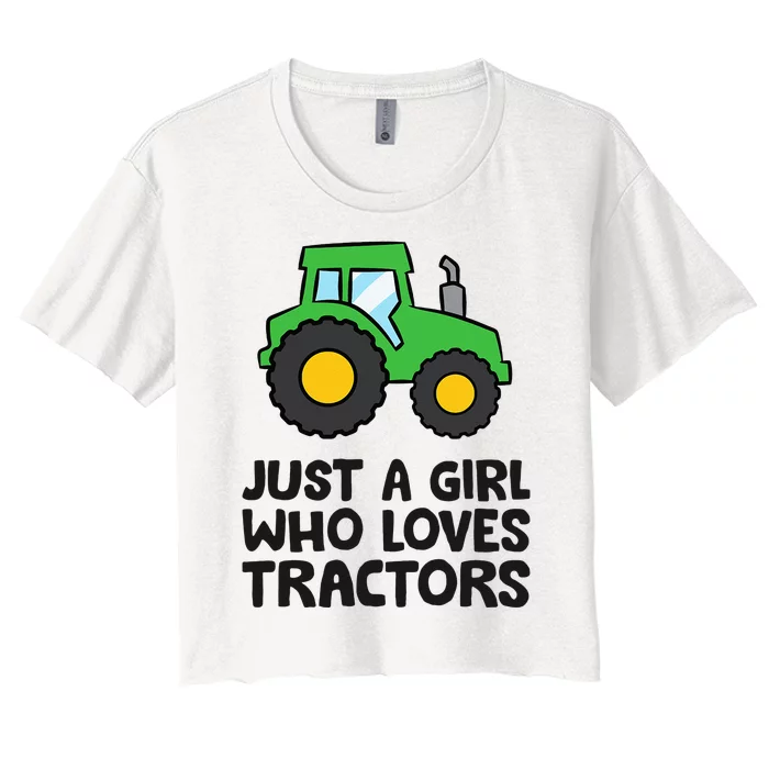 Just A Girl Who Loves Tractors Women's Crop Top Tee