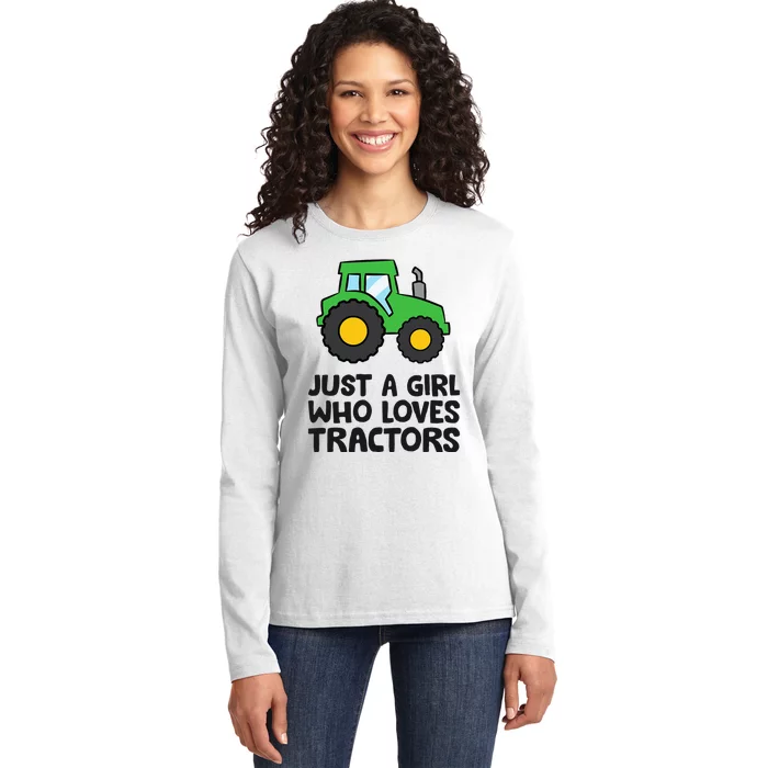 Just A Girl Who Loves Tractors Ladies Long Sleeve Shirt