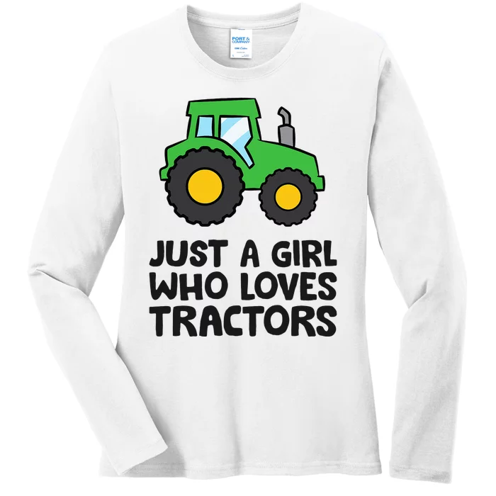 Just A Girl Who Loves Tractors Ladies Long Sleeve Shirt