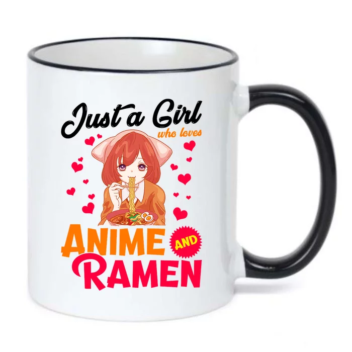 Just A Girl Who Loves Anime And Ramen Black Color Changing Mug