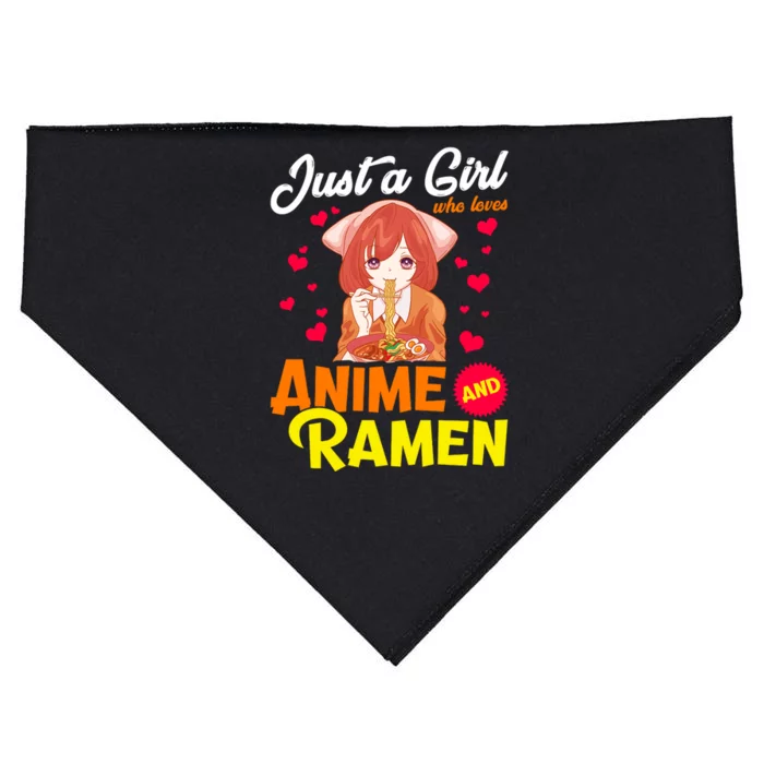 Just A Girl Who Loves Anime And Ramen USA-Made Doggie Bandana