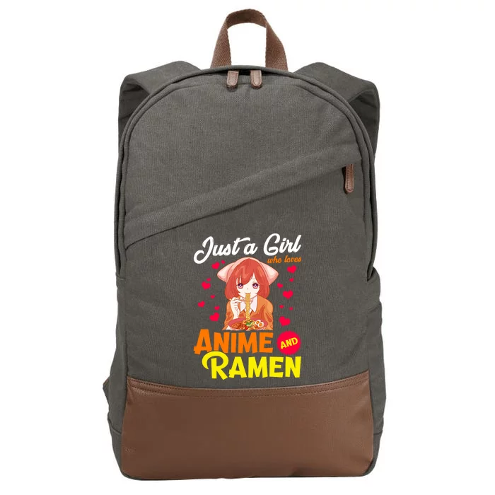 Just A Girl Who Loves Anime And Ramen Cotton Canvas Backpack