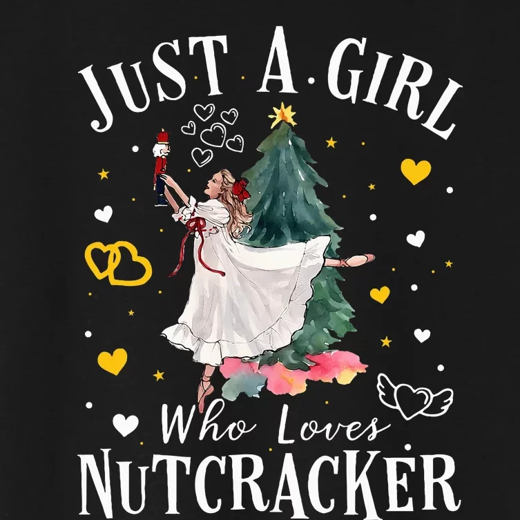 Just A Girl Who Loves Nutcrackers Christmas Ballet Dancing Women's Crop Top Tee