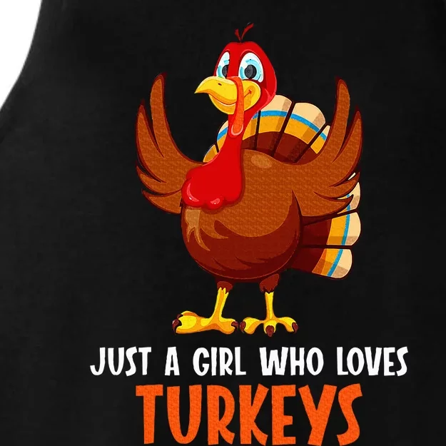 Just a girl who loves Turkeys Turkey Ladies Tri-Blend Wicking Tank