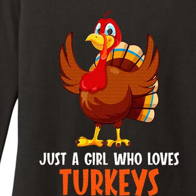 Just a girl who loves Turkeys Turkey Womens CVC Long Sleeve Shirt