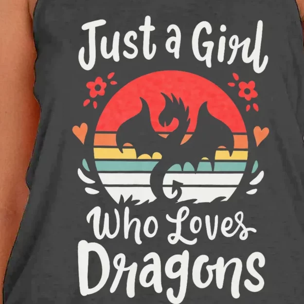 Just A Girl Who Loves Dragons Women's Knotted Racerback Tank