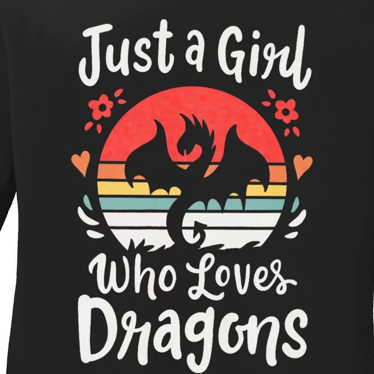 Just A Girl Who Loves Dragons Ladies Long Sleeve Shirt