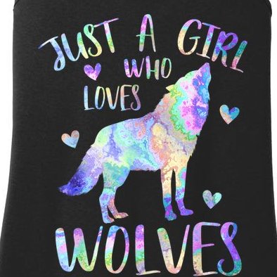 Just A Girl Who Loves Wolves Cute Wolf Lover Teen Girls Ladies Essential Tank