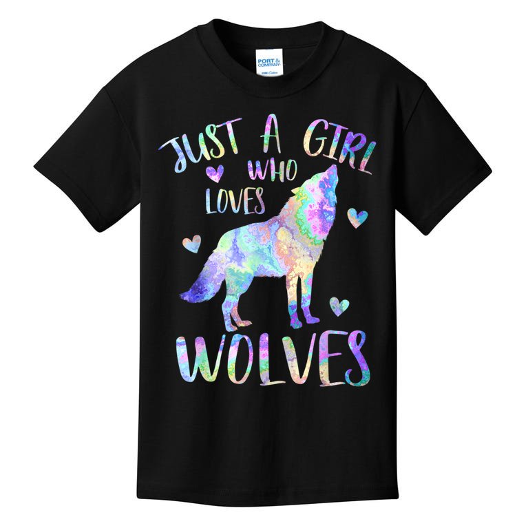 Just A Girl Who Loves Wolves Cute Wolf Lover Teen Girls Kids T-Shirt